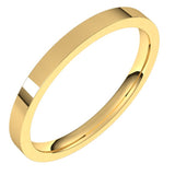 14K Yellow Gold 2 mm Lightweight Comfort-Fit Flat Band Size 8