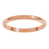 14K Rose Gold 2 mm Half Round Band Size 8