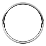 14K White Gold 1 mm Lightweight Half Round Band Size 5.5