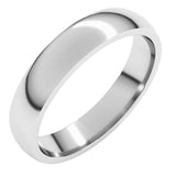Sterling Silver 4 mm Lightweight Comfort-Fit Half Round Band Size 16.5