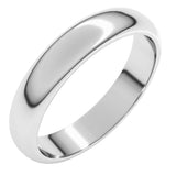 Platinum 4 mm Half Round Band Size 6.5