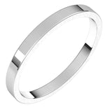 14K White Gold 2 mm Flat Band Size 11