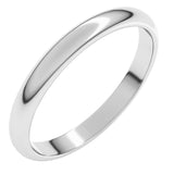 Sterling Silver 2.5 mm Half Round Band Size 1.5