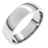 14K White Gold 5.5 mm Lightweight Comfort-Fit Half Round Band Size 10