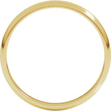 10K Yellow Gold 2.5 mm Lightweight Half Round Band Size 3.5