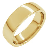 14K Yellow Gold 6 mm Comfort-Fit European-Style Band Size 7