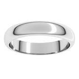 Platinum 4 mm Half Round Band Size 9