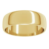 14K Yellow Gold 6 mm Lightweight Half Round Band Size 11
