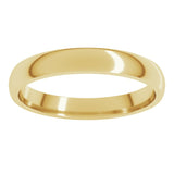 14K Yellow Gold 3 mm Lightweight Comfort-Fit Half Round Band Size 4