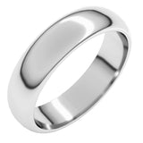 18K White Gold 5 mm Half Round Band Size 9