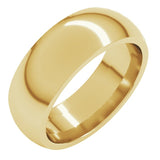 10K Yellow Gold 7 mm Comfort-Fit Half Round Band Size 7