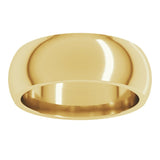 10K Yellow Gold 7 mm Comfort-Fit Half Round Band Size 11