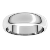 10K White Gold 5 mm Half Round Band Size 9.5