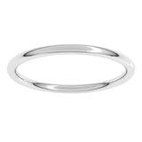 14K White Gold 1.5 mm Comfort-Fit Full Round Band Size 10