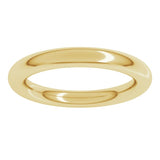 18K Yellow Gold 3 mm Comfort-Fit Full Round Band Size 6.5