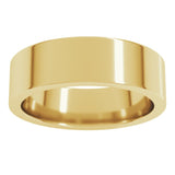 14K Yellow Gold 6 mm Comfort-Fit Flat Band Size 13