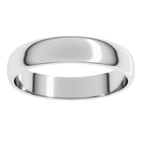 14K White Gold 4 mm Lightweight Half Round Band Size 9.5