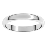 10K White Gold 3 mm Half Round Band Size 8