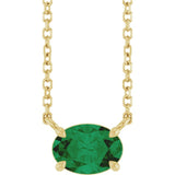 14K Yellow Gold Lab-Grown Emerald 18