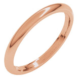 14K Rose Gold 2 mm Comfort-Fit Half Round Band Size 8.5