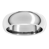 Platinum 6 mm Comfort-Fit Half Round Band Size 11