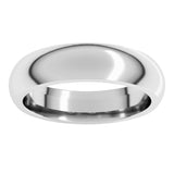 14K White Gold 5 mm Comfort-Fit Half Round Band Size 10.5