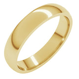 10K Yellow Gold 4 mm Lightweight Comfort-Fit Half Round Band Size 6