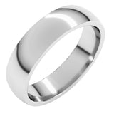 10K White Gold 5 mm Lightweight Comfort-Fit Half Round Band Size 10.5