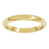 14K Yellow Gold 2.5 mm Comfort-Fit Half Round Band Size 7.5