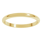 10K Yellow Gold 2 mm Half Round Band Size 9.5
