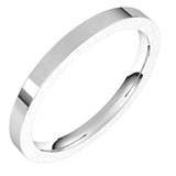 14K White Gold 2 mm Comfort-Fit Flat Band Size 10.5