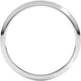 Platinum 2 mm Half Round Band Size 8