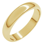 10K Yellow Gold 4 mm Half Round Band Size 5
