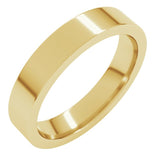 14K Yellow Gold 4 mm Comfort-Fit Flat Band Size 7.5