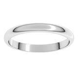 Platinum 2.5 mm Half Round Band Size 8.5