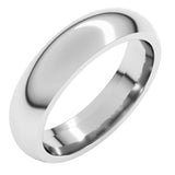 Platinum 5 mm Comfort-Fit Half Round Band Size 7.5