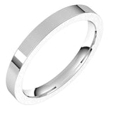 14K White Gold 2.5 mm Comfort-Fit Flat Band Size 10.5