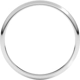 10K White Gold 2 mm Lightweight Half Round Band Size 3