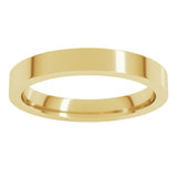18K Yellow Gold 3 mm Comfort-Fit Flat Band Size 6.5