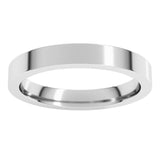 10K White Gold 3 mm Comfort-Fit Flat Band Size 7