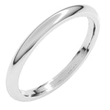 Sterling Silver 2 mm Comfort-Fit Half Round Band Size 8