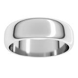 Sterling Silver 6 mm Half Round Band Size 7.5
