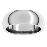 Sterling Silver 7 mm Comfort-Fit Half Round Band Size 12