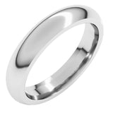 14K White Gold 4 mm Comfort-Fit Half Round Band Size 7.5