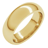 14K Yellow Gold 6 mm Comfort-Fit Half Round Band Size 5.5