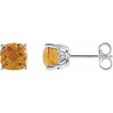 Sterling Silver Natural Citrine Scroll Setting® Earrings