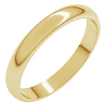 14K Yellow Gold 3 mm Half Round Band Size 6