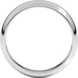 Platinum 5 mm Half Round Band Size 8