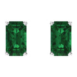 14K White Gold Lab-Grown Emerald Scroll Setting® Earrings