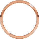 10K Rose Gold 2 mm Half Round Band Size 6